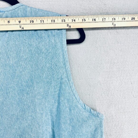 Vintage Cottagecore Vest Womens M Patchwork Denim Boho Costal Cowgirl Grandma - Picture 9 of 12